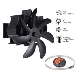 Wall Mounted 7 Blades Fireplace Fan With Clamp Stove Fan Chimney Log/Wood/Pellet Burner Eco-fan Efficient Heat Distribution