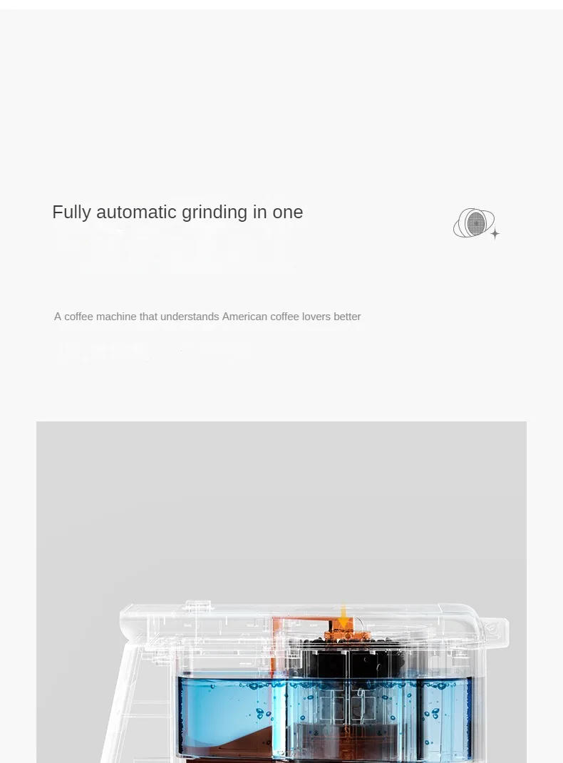 Description Picture 6 of itemHome American Coffee Machine Fully Automatic Grinding Drip Coffee Maker Small Self-service Freshly Ground Coffee