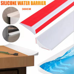 1pc 3Meters Silicone Bathroom Water Stop Strip Bendable Bathroom Door Washing Machine Shower Dam Barrier