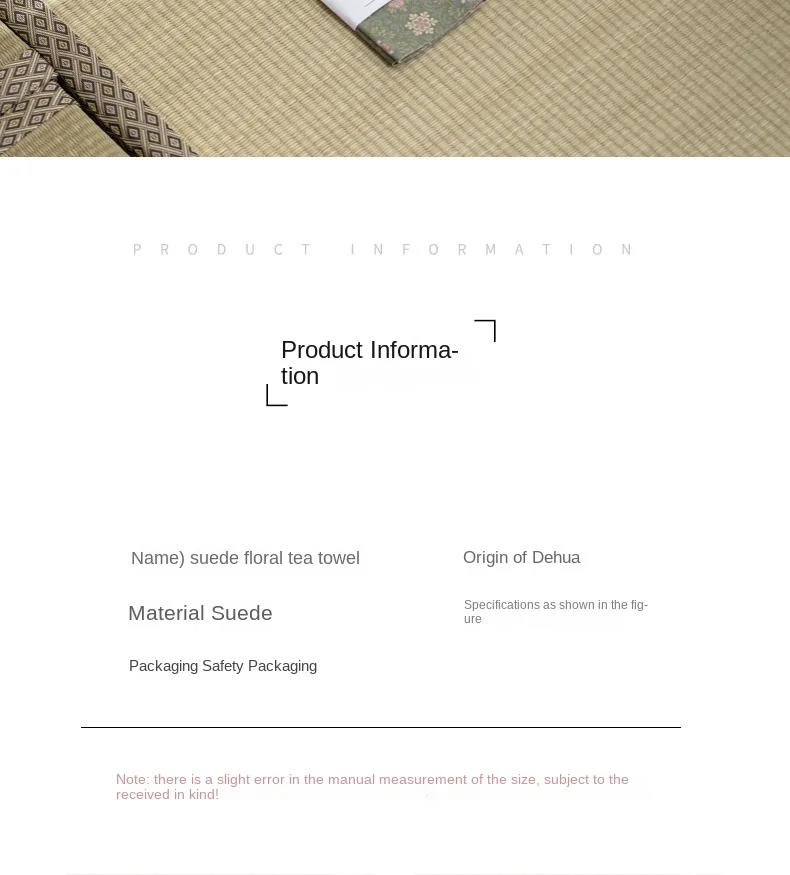 Description Picture 3 of itemSuede Tea Towel Tea Cloth Rag Light Luxury Chinese Pot Towel Tea Pad Kung Fu Accessories Napkins