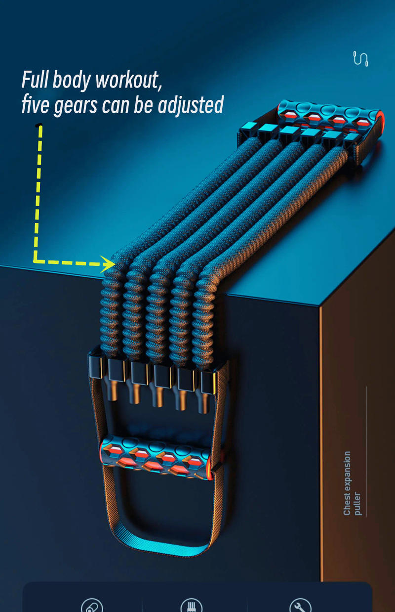 Description Picture 2 of itemChest Expander Hand Gripper 5 Springs Muscle Pulling Strength Exerciser Fitness Multi Function Pull