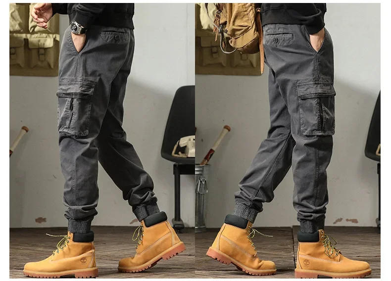 Description Picture 5 of itemNew Autumn and Winter Casual Loose and Wear-resistant Multi Pocket Ankle Bound Workwear Pants Are Versatile