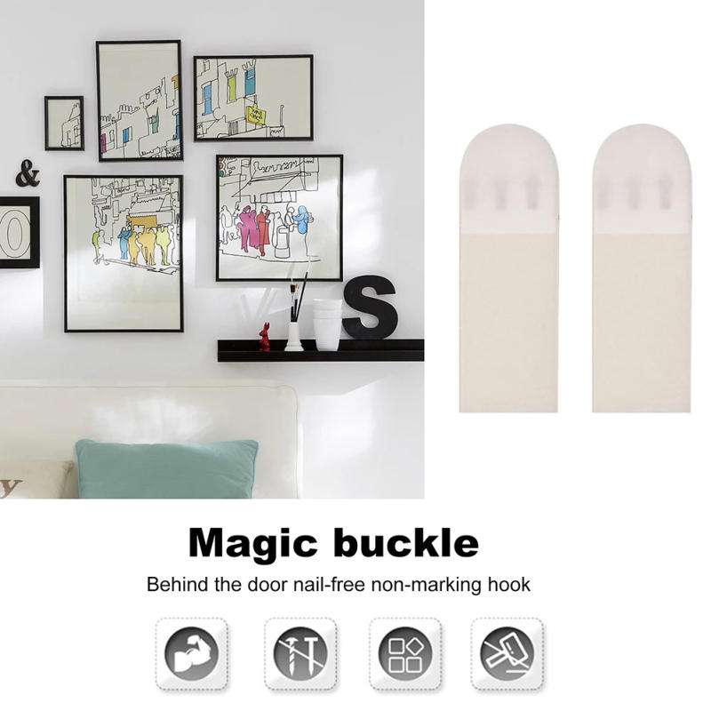 Description Picture 4 of item12 Pairs Double Side Hook Loop Mounting Tape Damage Free Removable Wall Fastener Adhesive Picture Hanging Strips for Home Decor