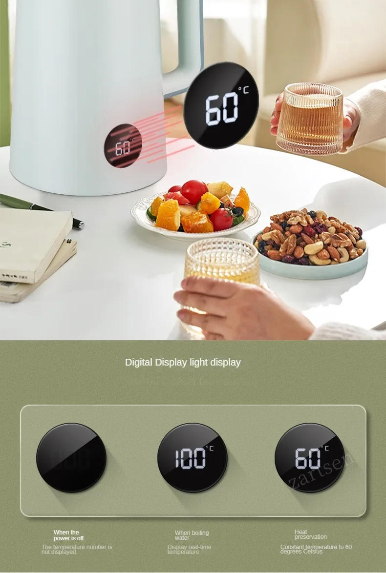 Description Picture 6 of itemConstant Temperature Electric Kettles 2.5L Stainless Steel 1500W LED Display Four Thermos Modes 220V Kettle Tea Coffee