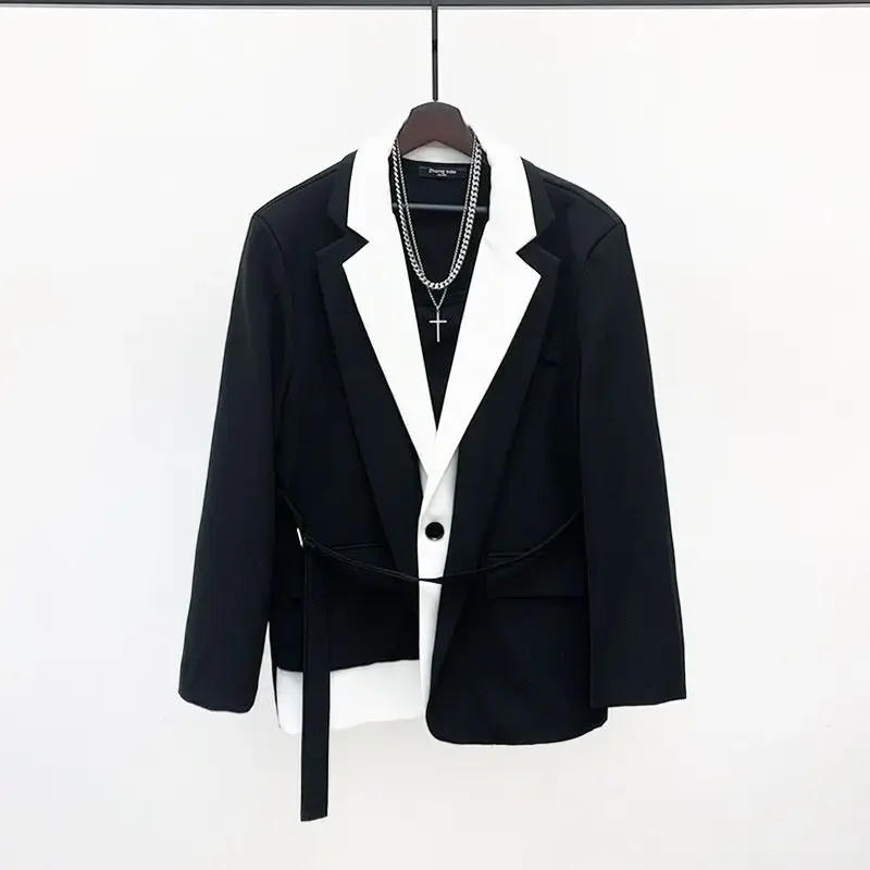 Description Picture 5 of itemSingle Breasted Black Man Suits and Blazers Plus Big Size Jacket for Men Coats Oversize Spring Clothes Luxury Designer Clothing