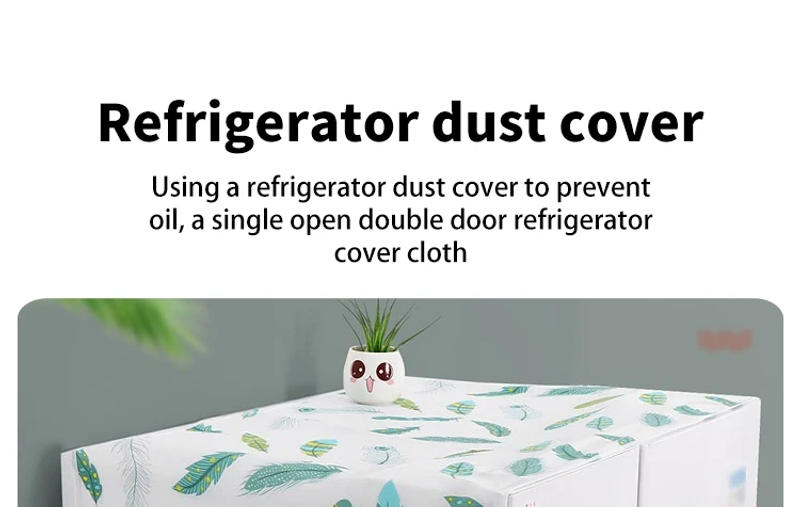 Description Picture 2 of itemRefrigerator Dust Cover with Storage Bag Washable Printing Multi-purpose Household Washing Machine Cabinet Dust Protection Cover