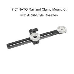 CAMVATE 7.8inch NATO Rail Clamp and Clamp Mount Kit with ARRI-Style Rosettes For Camera Cage Bracket Adapter