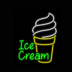 Ice Cream Neon Light Sign Custom Handmade Real Glass Tube Drink Bar Store Advertise Room Decor Display Personal Lamp 14"X17"