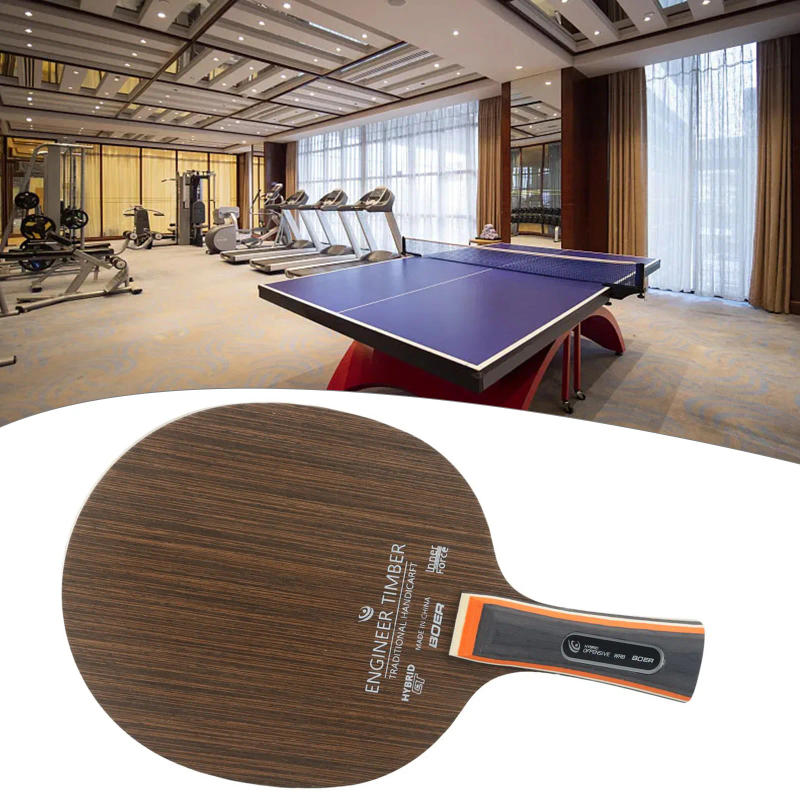 Description Picture 2 of itemTable Tennis Racket Bottom Plate 5 Ply Pong Blade Paddle Long Handle Ebony Dalbergia Table Tennis Paddle Blade Bat Blade