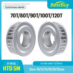 70T/80T/90T/100T/120Teeth HTD 5M AF Type Timing Pulley Pitch 5mm Bore10-25mm for 15/20mm Width Belt Used In Linear Pulley 5GT