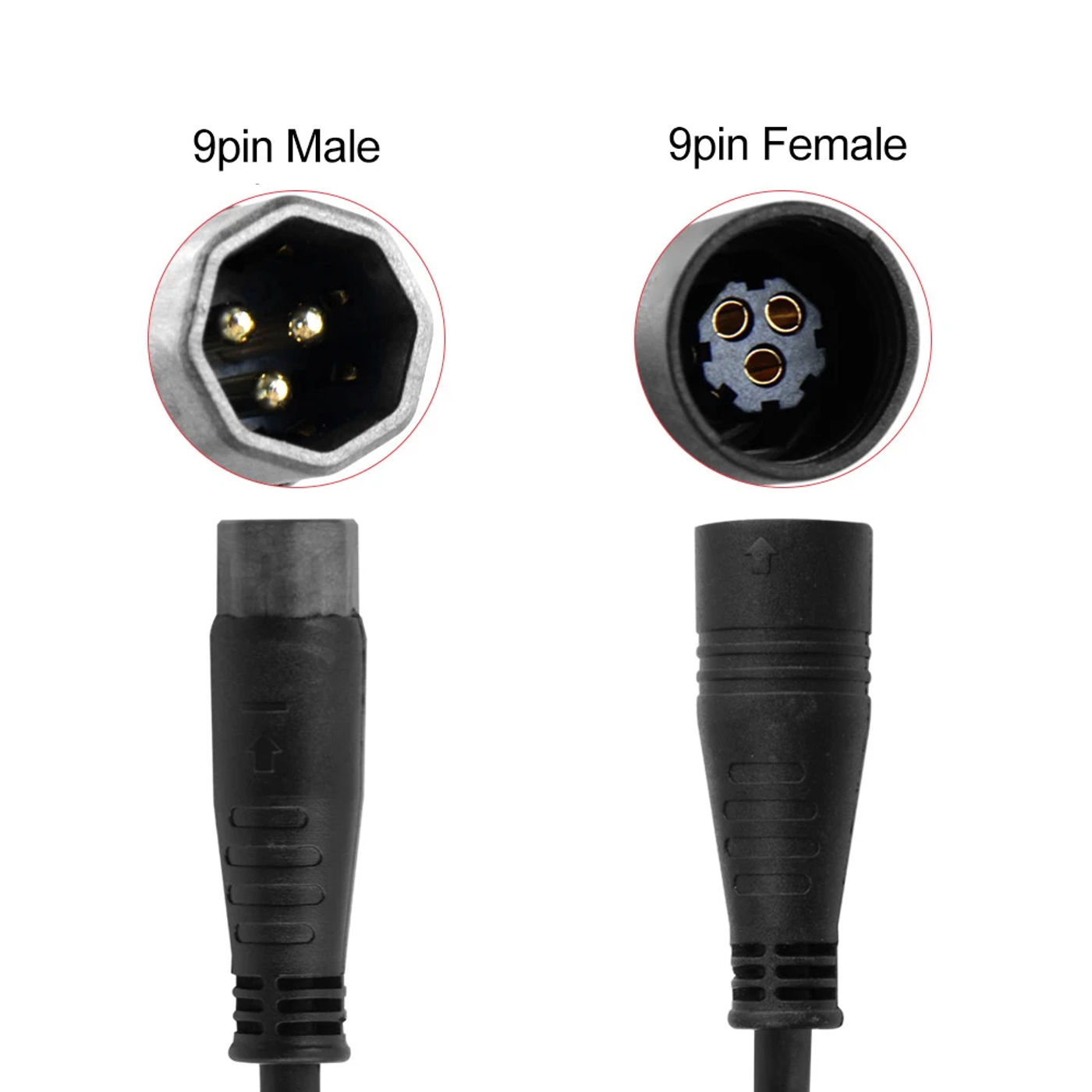 Description Picture 2 of itemElectric Bike Extension Cord 160cm 9 Pin Female To Male Waterproof Conversion Cable For 750W 1000W Motor Connector Accessories