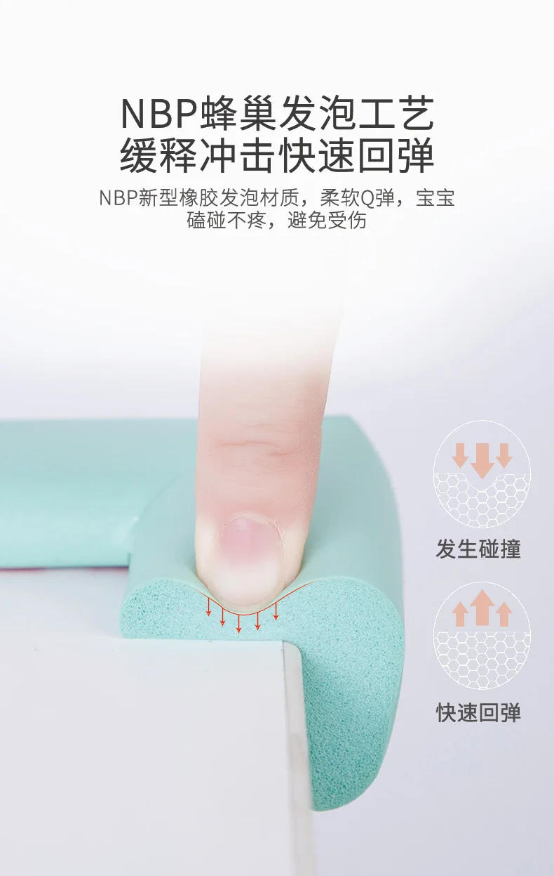 Description Picture 4 of item5/10Pcs Child Baby Safety Corner Furniture Protector Strip Soft Edge Corners Protection Guards Cover for Toddler Infant