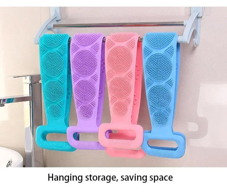 Description Picture 4 of itemBody Silicone Brushes Bath Towels Scrubber Rubbing Bac KDead Skin Scrubbing Towel Massage Shower Belt Extended Skin Clean Brush