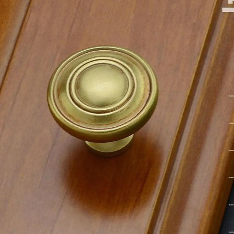 Description Picture 5 of itemVintage Antique Brass Cabinet Handles Single-Hole Round Copper Wardrobe Handle Sturdy T-Shaped Copper Door Handles