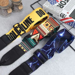 Premium Woodgrain Leather Guitar Strap - Fits Classical, Electric & Bass Guitars - Adjustable, Comfortable & Stylish
