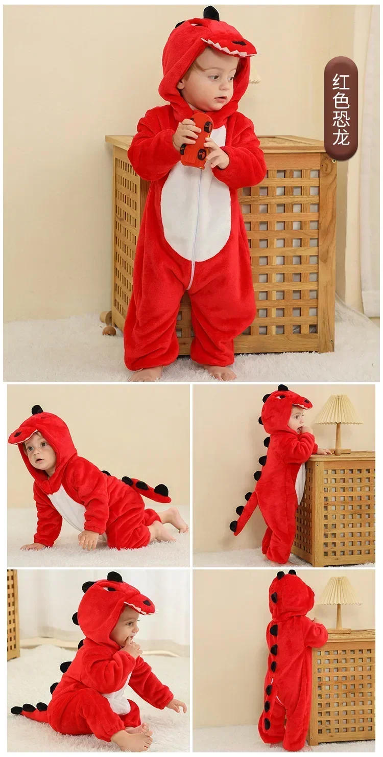 Description Picture 6 of itemWinter Clothes for Babies Baby Pajamas One Piece Hooded Jumpsuits for Girls Baby Boys Pijamas Stitch Girls Kigurumi Sleepwear