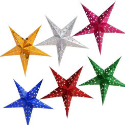 1PCX30cm Out Star Hanging Pendant Decorative Home Party Outdoor Paper Lantern Stars Lampshade Garden Decor Paper Star Lampshade