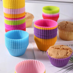 12pc/Set 7cm Silicone Muffin Cups Kitchen Cooking Bakeware Maker Food Grade Baking Cake Cups Oven Air Fryer Special Cake Molds