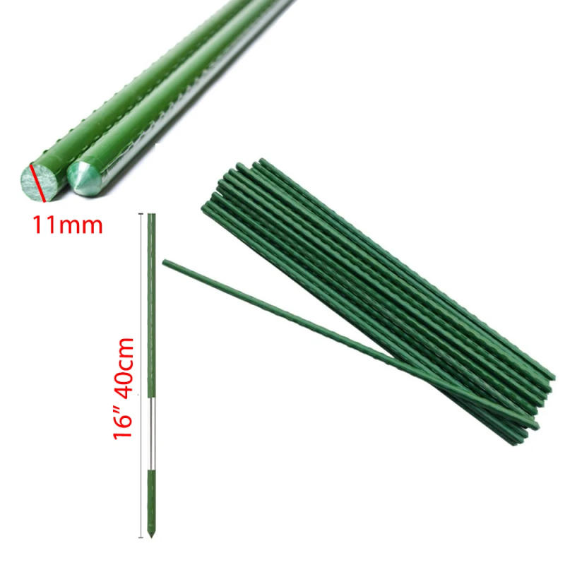 Description Picture 5 of itemPlastic Coated Steel Pipe Gardening Stakes, Supports Indoor Plants Flowers and Vegetables, 16 ", 40cm Length, Gardening Pillar