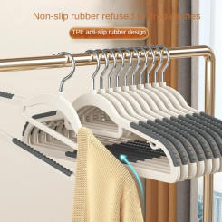 10PCS Anti Slip Hanger Household Clothes Hanger Plastic Non Marking Trace Hanger Clothing Rack Drying Rack for Clothes Storage