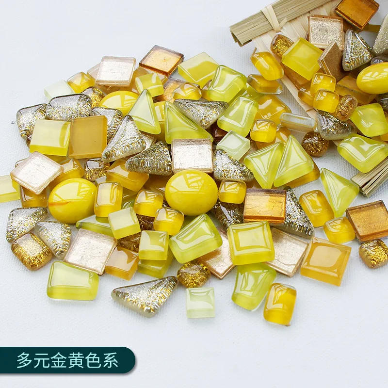 Description Picture 6 of item100g Diy Mix Color Glitter Glass Mosaic Stones Mosaic Tiles Glass Pebbles Crafts Material Puzzle For Diy Mosaic Making  arte