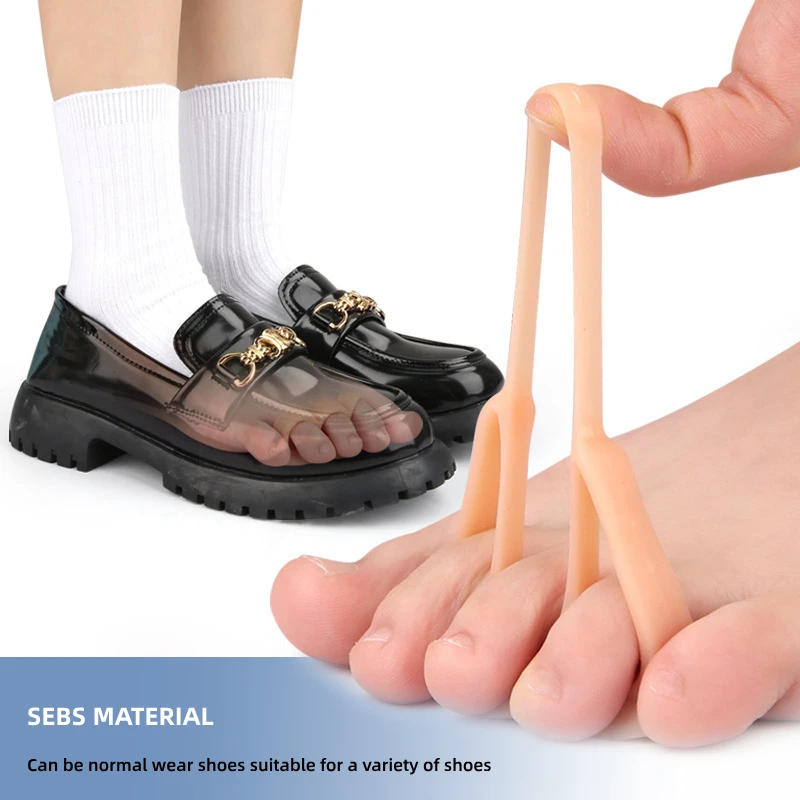 Description Picture 6 of item2pieces=1pair Silicone Splitter Foot Care Gel Hammer Toe Support Pads Bunion Adjuster Corrector Orthopedic Supplie Separators