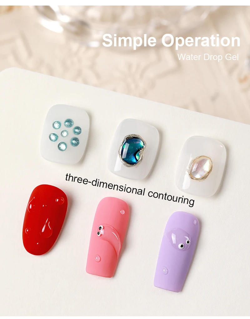 Description Picture 6 of itemAS Water Drop Wave Gel Nail Gel Polish Clear Ripple Gel Nail Vernis Varnish Glue Phototherapy 15ml Glass Water Drop Glue