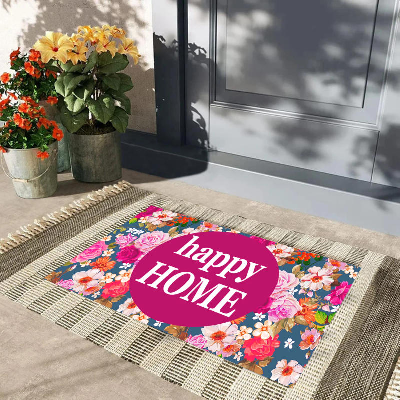 Description Picture 5 of itemHappy Home Flora Rubber Bathroom Kitchen Mat Garden Garage Door Floor Mat Non-Slip Carpet Entrance Rug