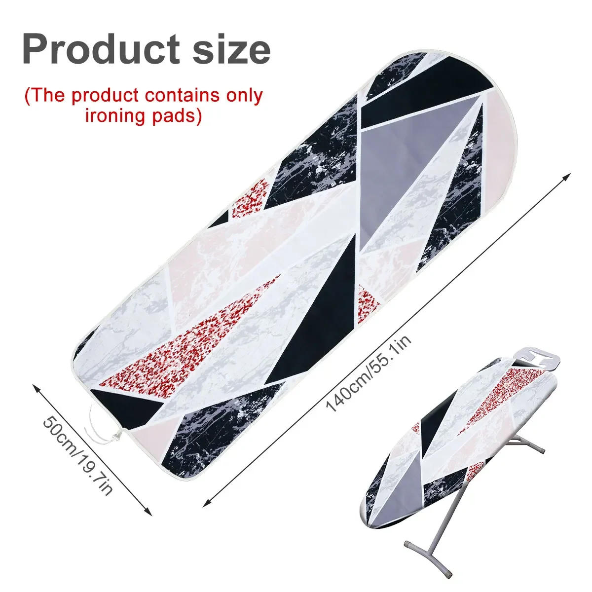 Description Picture 4 of itemIroning Board Cover Scorch Resistant, Extra Thick Cotton Iron Cover with Padding Heat Reflective Heavy Duty Pad Approx 140x50cm