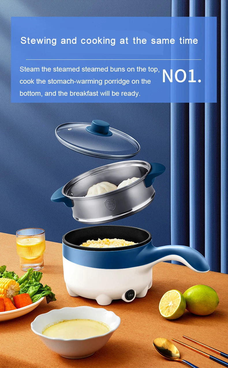 Description Picture 6 of itemMini 2L 12/24V Car Truck Non-stick Multifunction Electric Cooking Skillet with Streamer for Soup Fry Stew Cook Hot Pot 180W