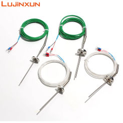 LUJINXUN KF Vacuum Blind Type K Armoured Thermocouple PT100 Thermal Resistance CF Flange Temperature Sensor Bendable Probe 1PC