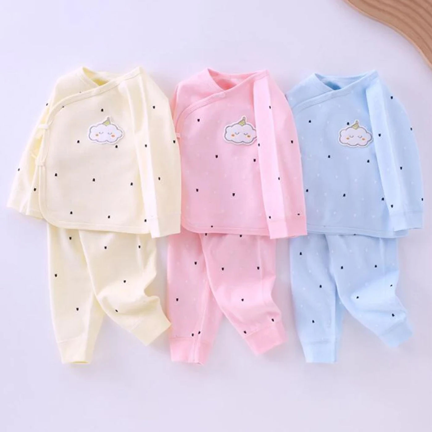 Description Picture 2 of itemBaby Boy Outfits Spring Autumn Long Sleeve Tops + Pants Two Pieces Newborn Clothes Hospital 0-6 Months Girl Sets