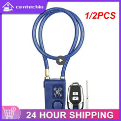 1/2PCS Smart Alarm Lock Anti-Theft Chain For Bike Gate APP Wireless Remote Control Blue Electric Door Spiral Four-digit