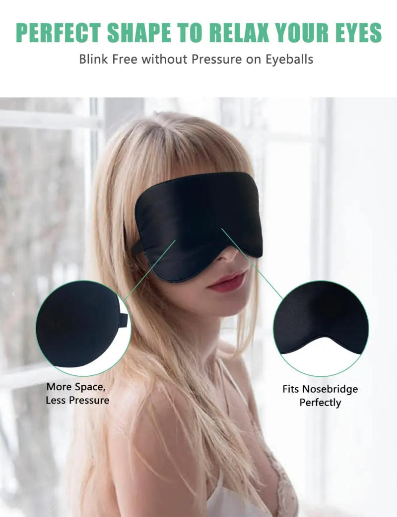 Description Picture 3 of itemSilk Sleep Mask 100% Real Natural Pure Silk Eye Masks with Adjustable Strap for Sleeping Blocks Light Reduces Puffy Eyes Gifts