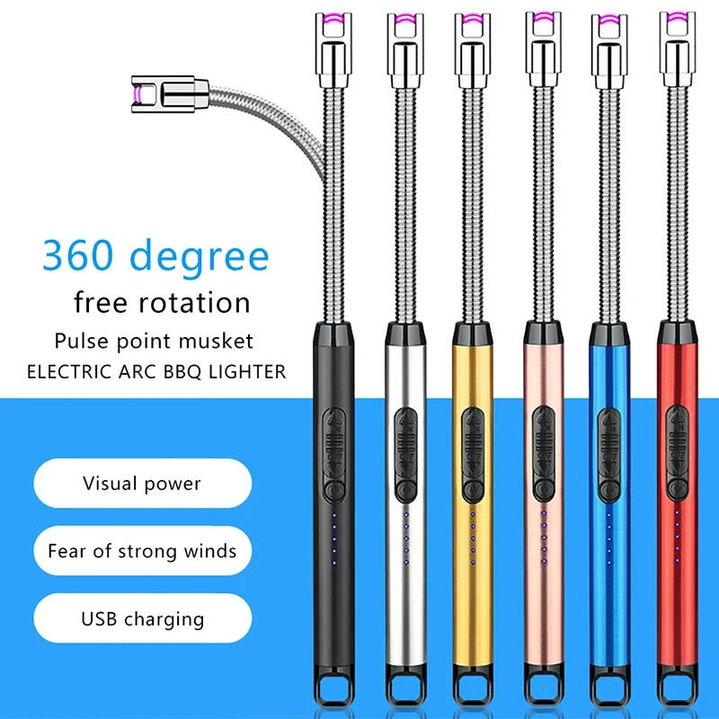 Description Picture 5 of itemWindproof Flameless Plasma Ignition BBQ Lighter, USB Long Kitchen Lighter, Candle Gas Stove Gas Lighter, 360 Â° Arc