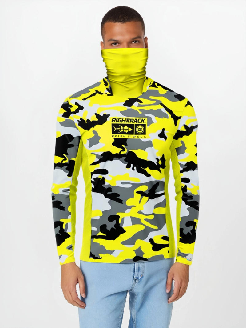 Description Picture 5 of itemHot RT Mask Hoodies Fishing Clothing UPF50+ UV Fluor Camo Hunting Climbing Camping Hiking Breathable Angling Apparel