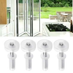 4PCS Top Guide Wheel Pivot Hinge Nylon Plastic Repair Parts Rust-resistant Silver Hardware Bifold Cabinet Door