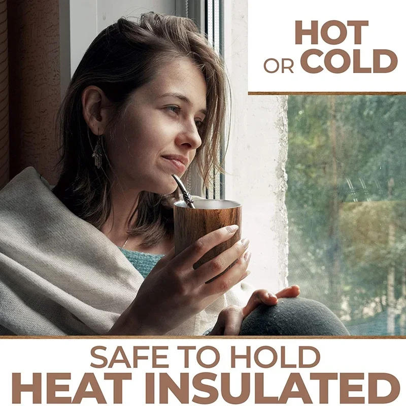 Description Picture 5 of itemYerba Stainless Coffee Gourd Tea Cup Set 12Oz Double-Wall Mate Water  with Lid 1 Bombillas Straws Filter Spoon&Brush