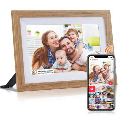 10.1 inch wifi cloud digital photo frame ios Android APP remote digital photo frame wooden digital frame