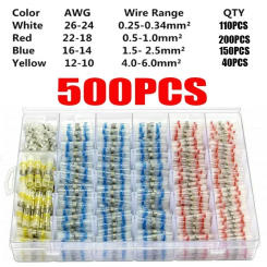 ELECTRAPICK 50/100/150/200/250/500pcs Solder Sleeve Wire Connectors  Electrical Waterproof Seal Heat Shrink Butt Terminals