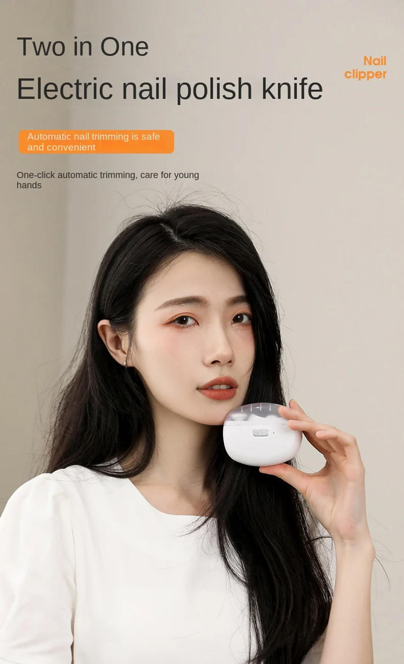 Description Picture 2 of itemElectric Automatic Nail Clipper with Light Fingernail Cutter and Polisher USB Rechargeable Safety Fingernail Trimmer for Baby