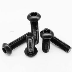 2/50pcs ISO7380 M2 M2.5 M3 M4 M5 M6 M8 Black 304 A2 Stainless Steel Hexagon Hex Socket Button Allen Head Screw Bolt High Quality