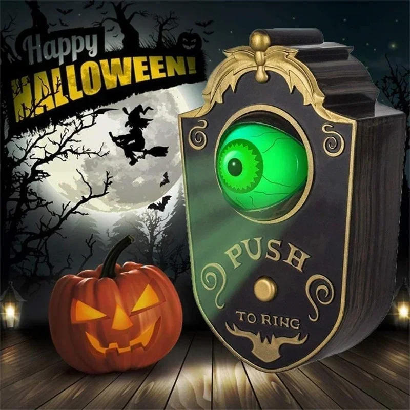 Description Picture 4 of itemLuminous Hanging Doorbell Haunted Decorations Party Supplies Glowing Doorbell Horror Props Creepy Eyes Sound Lights Halloween