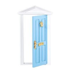 Tree Faries Gnome Mini House Furniture DIY Door Miniature Dollhouse Accessories Wooden Model Sculptures and Figurines &