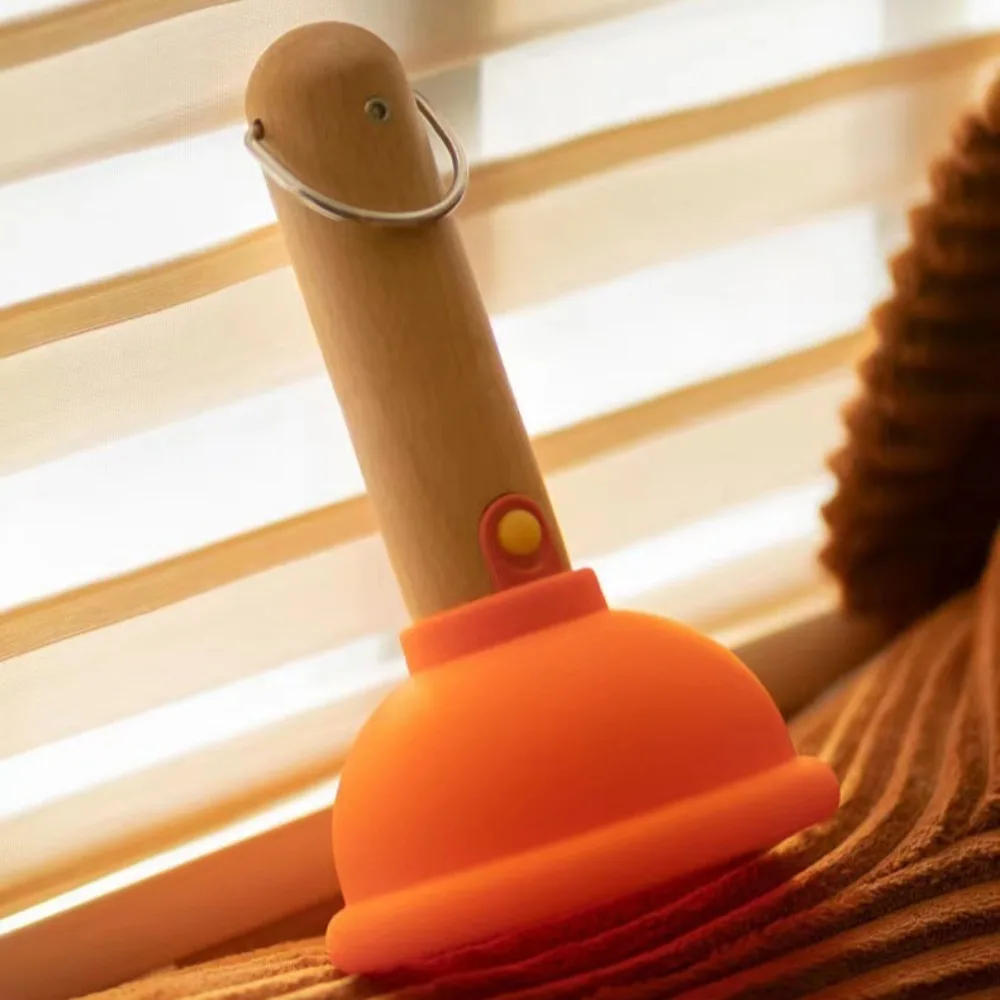 Description Picture 5 of itemCute Silicone Night Light Wooden Handle Toilet Suction Novelty Lighting Usb Rechargeable Creative Quirky Sleep Night Lamp