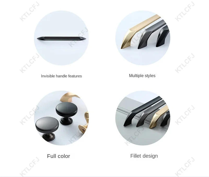 Description Picture 4 of itemHigh Grade Zinc Alloy Handle Wardrobe Bedside Cabinet Cabinet Door Handle Nordic Hardware Handle