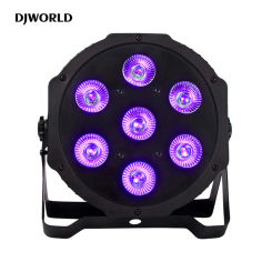 LED Flat Par Light 7X18W/7X12W RGBWA+UV/RGBW DMX Controller Professional Light DJ Disco Club Party Theater Stage Lighting