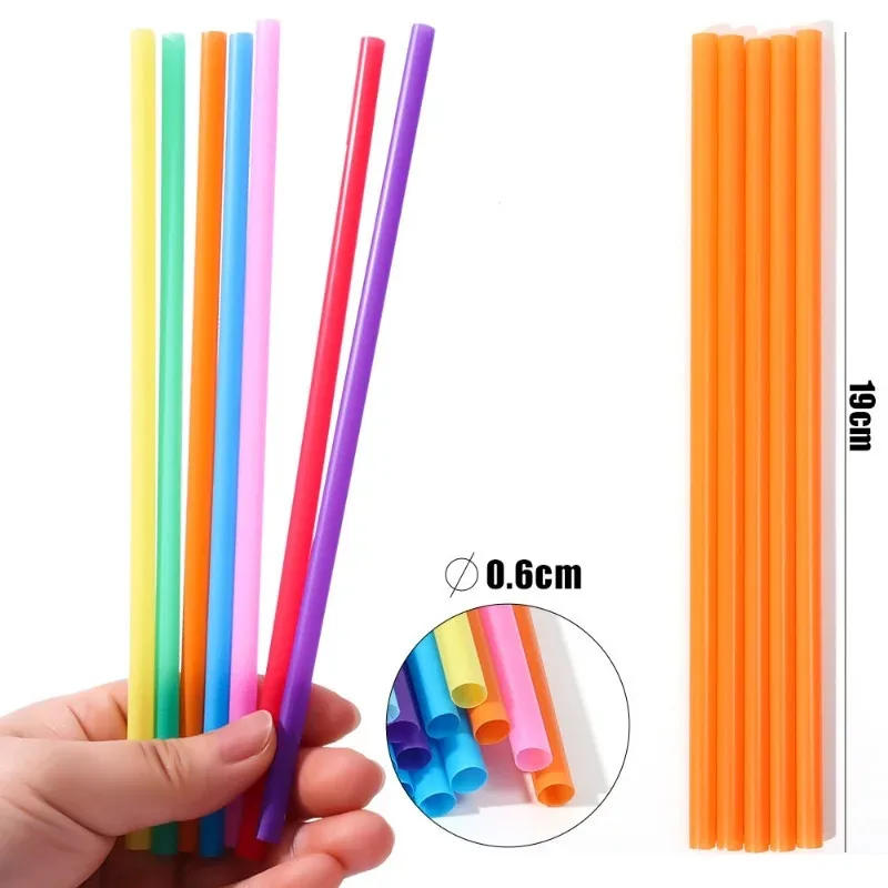 Description Picture 5 of item100PCS Colorful Plastic Disposable Large Drinking Straws For Pearl Bubble Milk Tea Smoothie Drink Party Supplies Bar Accessories