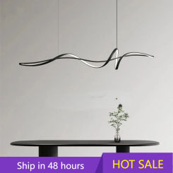 Nordic Minimalist Led Long Pendant Lights for Kitchen Dining Room Island Study Room Hanging Lamp Ceiling Home Indoor Decoration
