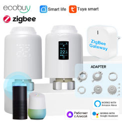 Tuya Zigbee 3.0 Thermostatic Radiator Valve Zigbee Thermostat  Radiator Valve Temperature Controller Alexa Google Home Alice